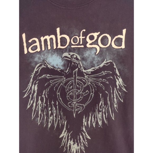 Lamb Of God Phoenix Bird Heavy Metal Rock Band Blue Black T-Shirt Mens M - Picture 2 of 5